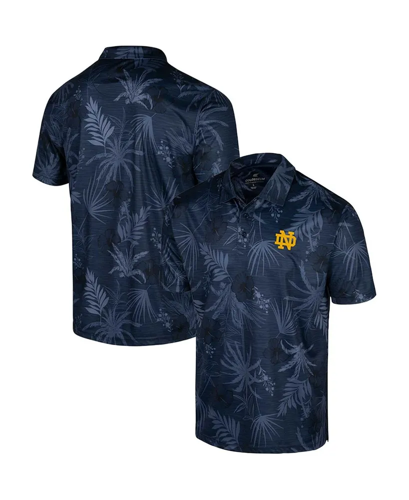 Men's Colosseum Navy Notre Dame Fighting Irish Big and Tall Palms Polo Shirt