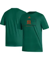 Men's adidas Miami Hurricanes Locker Lines Baseball Fresh T-shirt