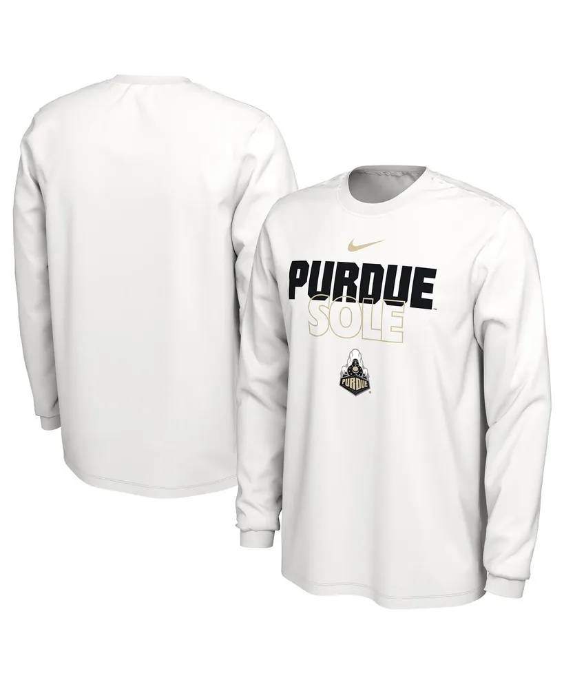 Men's Nike White Purdue Boilermakers On Court Long Sleeve T-shirt