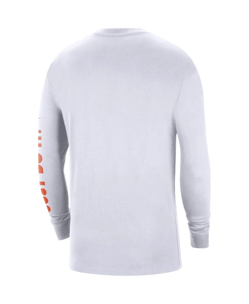 Men's Nike White Clemson Tigers Heritage Max 90 Long Sleeve T-shirt