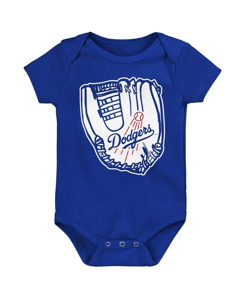 Newborn and Infant Boys Girls Royal, White Los Angeles Dodgers Minor League Player Three-Pack Bodysuit Set