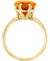 Effy Citrine (5-1/6 ct. t.w.) & White Sapphire (1/6 ct. t.w.) Statement Ring in 14k Gold-Plated Sterling Silver