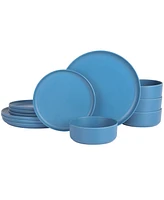 Gibson Canyon Crest Stackable Matte Melamine 12 Piece Set, Service for 4