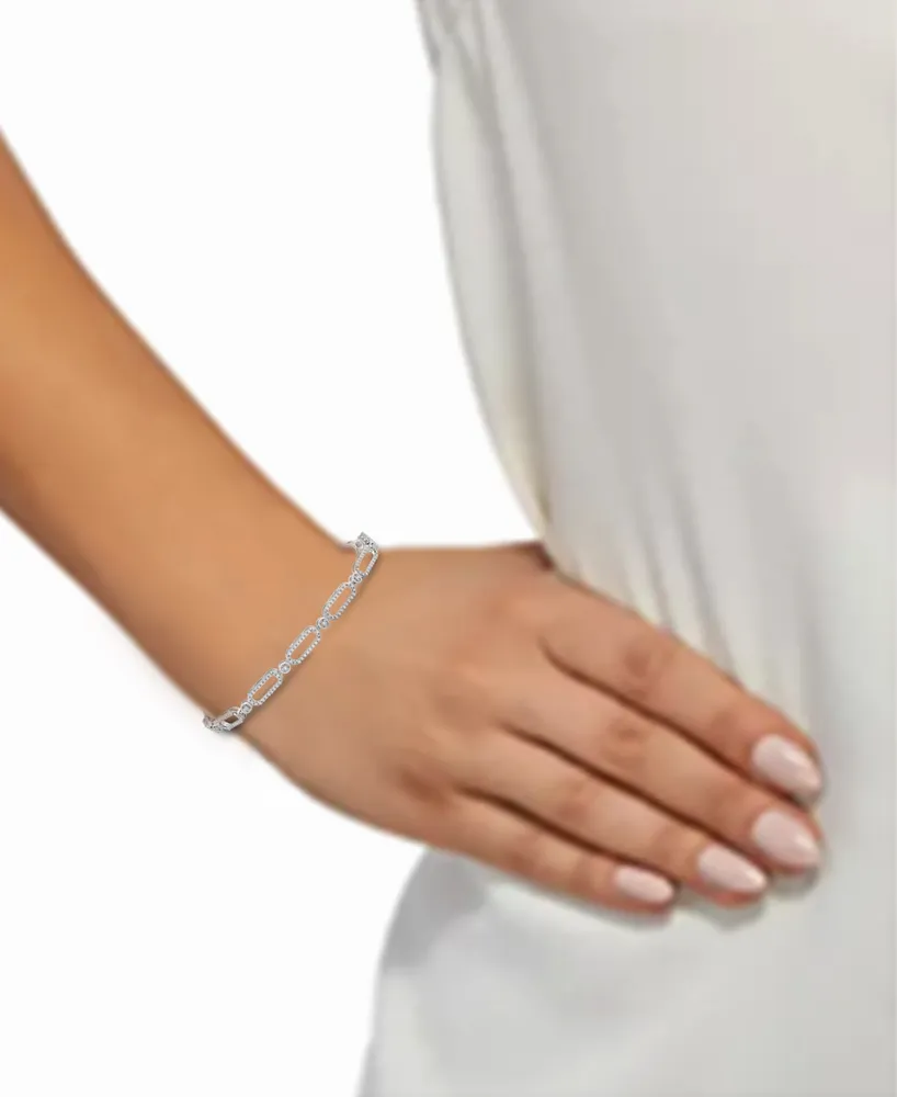 Diamond Open Link Bracelet (1 ct. t.w.) in Sterling Silver