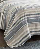 Eddie Bauer Herringbone Stripe Cotton Reversible Blanket, King