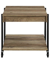 Furniture of America Luther 22" Steel Industrial End Table