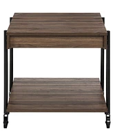 Furniture of America Luther 22" Steel Industrial End Table