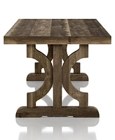 Furniture of America Arder 18.62" Wood Veneer Rectangle Trestle Coffee Table