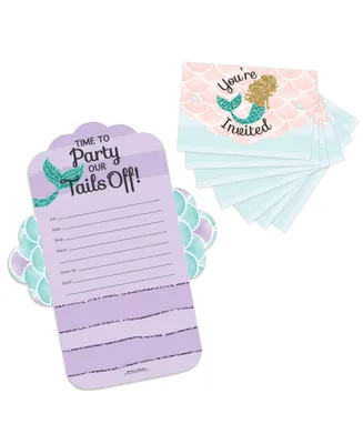 Let's Be Mermaids Fill-In Cards Party Fold & Send Invitations 8 Ct