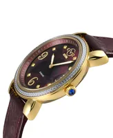 GV2 by Gevril Women's Ravenna Swiss Quartz Maroon Leather Watch 37mm