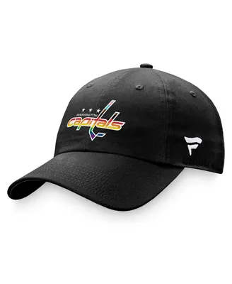 Men's Fanatics Black Washington Capitals Team Logo Pride Adjustable Hat