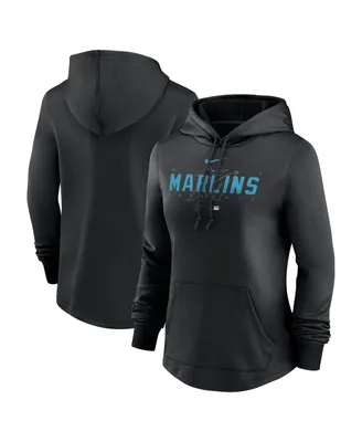 Women's Nike Black Miami Marlins Authentic Collection Pregame Performance Pullover Hoodie