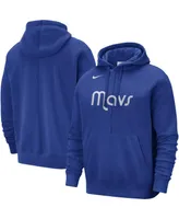 Men's Nike Blue Dallas Mavericks Courtside Versus Stitch Split Pullover Hoodie