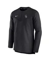 Men's Nike Black Colorado Rockies Authentic Collection Game Time Performance Half-Zip Top