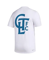 Men's adidas White Charlotte Fc Team Jersey Hook Aeroready T-shirt