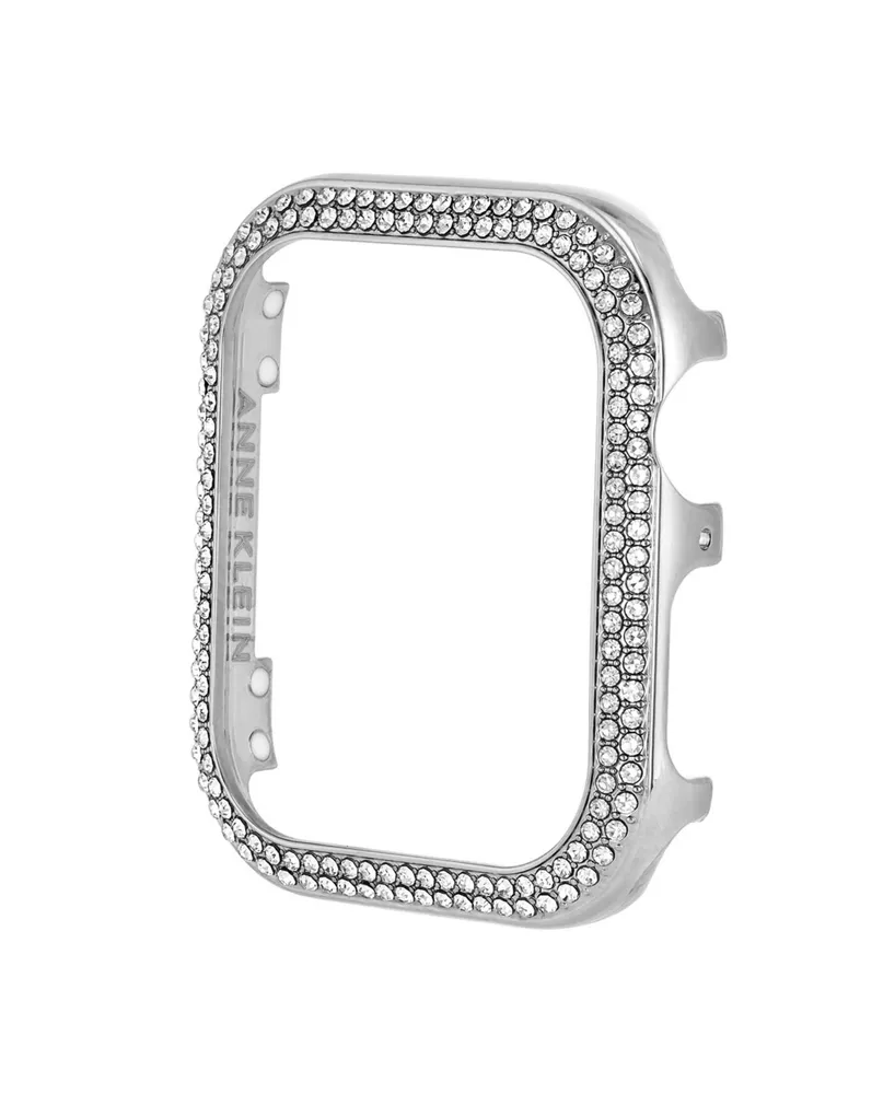 Anne Klein Women's Premium Crystal Silver-Tone Alloy Metal Protective Case designed for Apple Watch 41mm