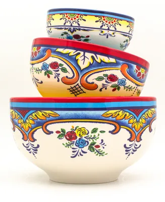 Euro Ceramica Zanzibar 3 Piece Mixing Bowl Set