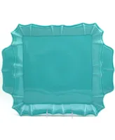 Euro Ceramica Chloe Turquoise Square Platter with Handles