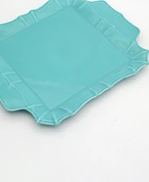 Euro Ceramica Chloe Turquoise Square Platter with Handles