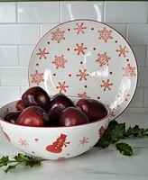 Euro Ceramica Winterfest Round Serving Bowl