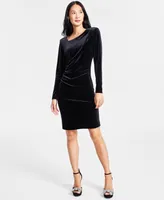 I.n.c. International Concepts Women's Long-Sleeve Velvet Family Matching Dress, Created for Macy's