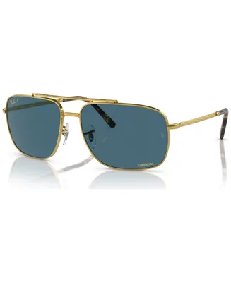 Ray-Ban Unisex Polarized Sunglasses, RB3796 Chromance - Gold