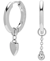 Olivia Burton Signature Multi Charm Silver-Tone Huggies Earring Set - Silver