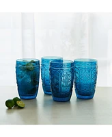 Fitz and Floyd Trestle 12-oz Highball Glasses 4-Piece Set