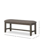 Allston Park Gray Farmhouse Bench