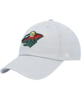 Men's '47 Brand Gray Minnesota Wild Clean Up Adjustable Hat