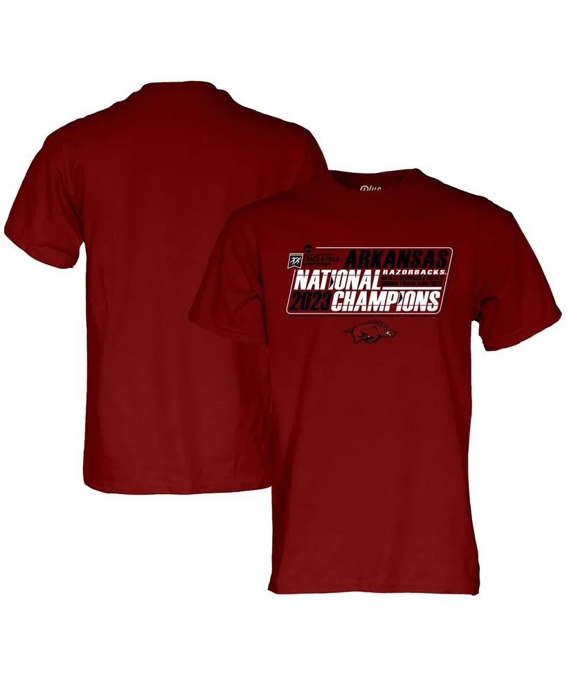 Men's Blue 84 Cardinal Arkansas Razorbacks 2023 Ncaa Men's Indoor Track and Field National Champions T-shirt