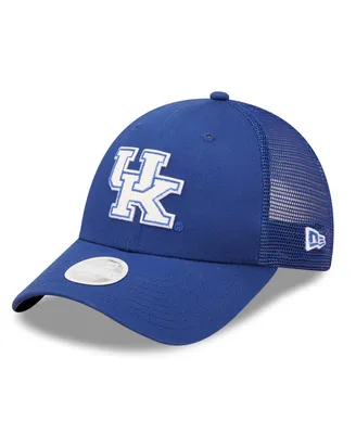 Women's New Era Blue Kentucky Wildcats 9FORTY Logo Spark Trucker Snapback Hat