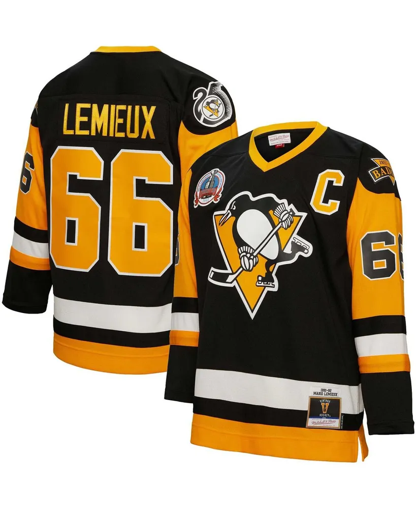 Men's Mitchell & Ness Mario Lemieux Black Pittsburgh Penguins 1991 Blue Line Player Jersey