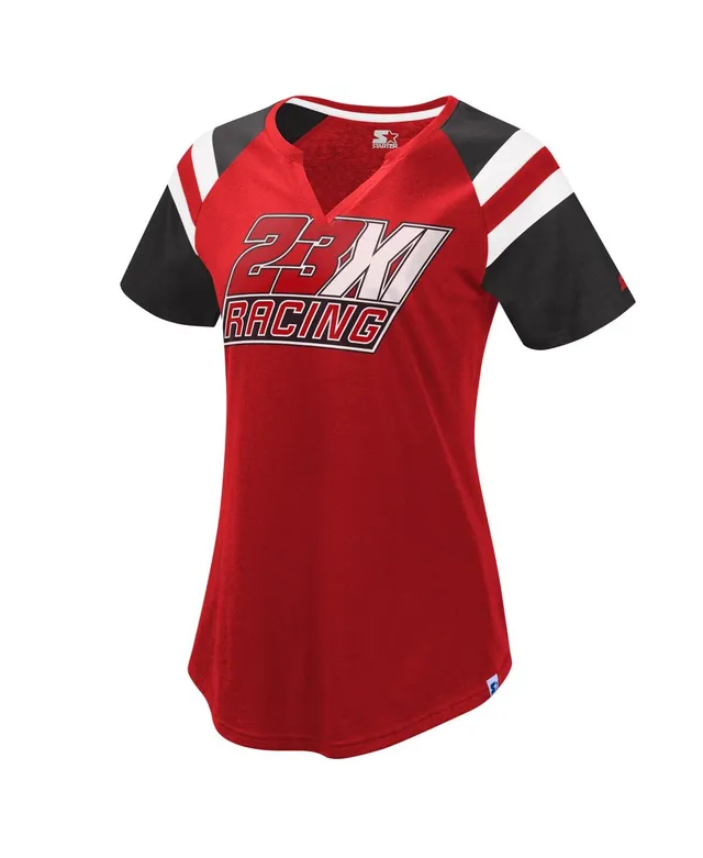 Women's Starter Navy/Red Atlanta Braves Game On Notch Neck Raglan