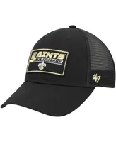 Big Boys and Girls '47 Brand Black New Orleans Saints Levee Mvp Trucker Adjustable Hat