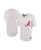Men's Nike White, Crimson Alabama Tide Pinstripe Replica Full-Button Baseball Jersey