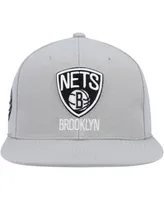 Men's Mitchell & Ness Gray Brooklyn Nets Side Core 2.0 Snapback Hat