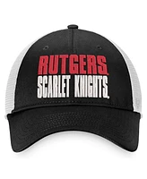 Men's Top of the World Black, White Rutgers Scarlet Knights Stockpile Trucker Snapback Hat