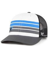 Big Boys and Girls '47 Brand White, Charcoal Carolina Panthers Cove Trucker Snapback Hat