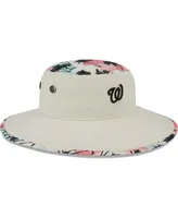 Men's New Era Natural Washington Nationals Retro Beachin' Bucket Hat