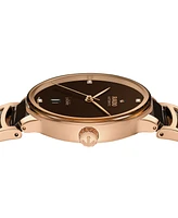 Rado Unisex Swiss Automatic Centrix Diamond (1/20 ct. t.w.) Brown High-Tech Ceramic & Rose Gold Pvd Bracelet Watch 39mm