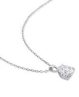 Moissanite Oval Solitaire 18" Pendant Necklace (2 ct. t.w.) in Sterling Silver