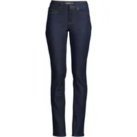Lands' End Women's Tall Recover Mid Rise Straight Leg Blue Jeans