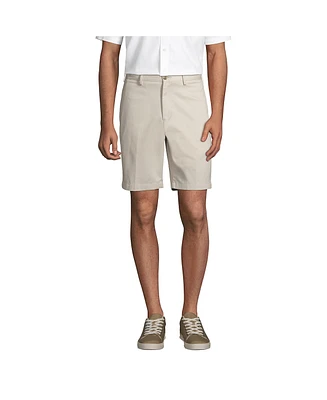Lands' End Men's No Iron 9" Plain Front Chino Short