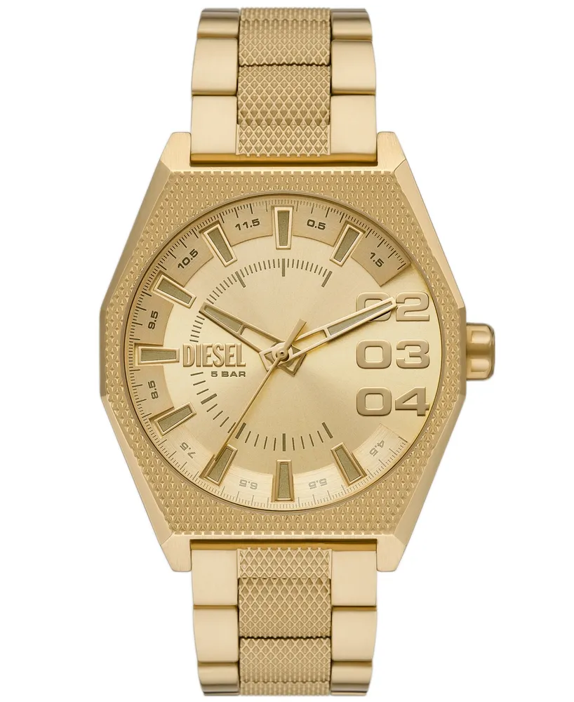 Diesel Men's Scraper Quartz Gold-Tone Stainless Steel Watch 43mm