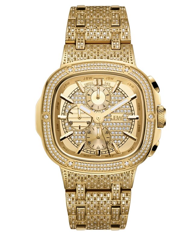 Jbw Men's Heist Platinum Series 18k Gold-plated Stainless Steel Watch, 47.5mm