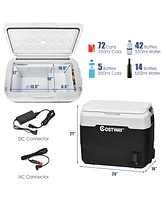 Costway 42 Qt Portable Car Refrigerator Dual-Zone Car Cooler