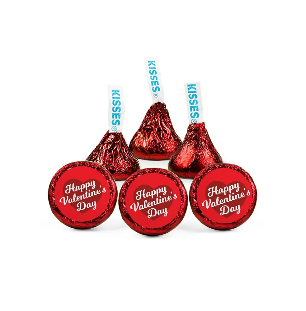 100 Pcs Valentine's Day Candy Red Hershey's Kisses Milk Chocolate (1lb, Approx. 100 Pcs) - No Assembly Required