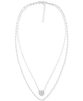 Initial Disc Layered Pendant Necklace in Sterling Silver, Created for Macy's