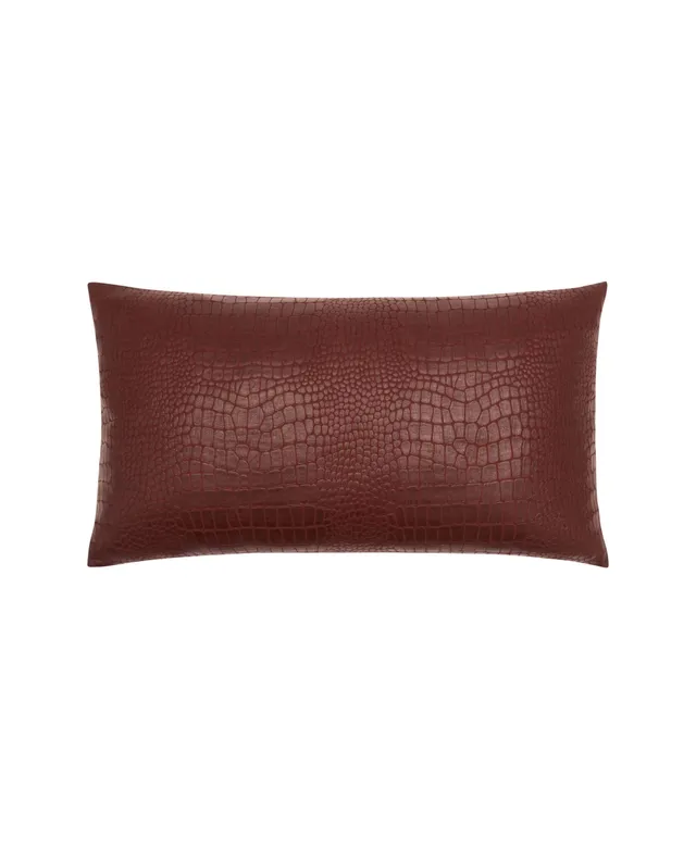 Croc Embossed Decorative Pillow - Faux Croc Leather Collection